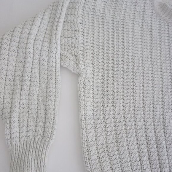 Vintage '90s St John's Bay White Cotton Blend Terry Cloth Knit Crewneck Sweater - Picture 7 of 8